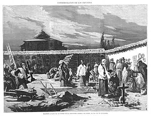 Archivo:1874-11-08, La Ilustración Española y Americana, Madrid. Patio de los pobres en el Cementerio General del Norte, el día dos de noviembre