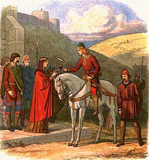 Archivo:A Chronicle of England - Page 072 - Edward Murdered at Corfe