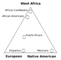 Admixture triangle plot