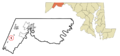 Allegany County Maryland Incorporated and Unincorporated areas Lonaconing Highlighted