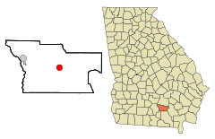 Atkinson County Georgia Incorporated and Unincorporated areas Pearson Highlighted.svg