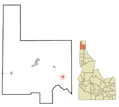 Bonner County Idaho Incorporated and Unincorporated areas Clark Fork Highlighted.svg