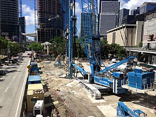 Brickell Flatiron construction site groundwork