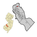 Camden County New Jersey Incorporated and Unincorporated areas Merchantville Highlighted