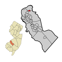 Camden County New Jersey Incorporated and Unincorporated areas Merchantville Highlighted.svg