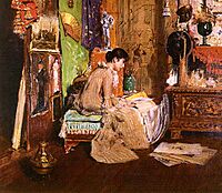 Chase William Merritt In the Studio Corner 1881