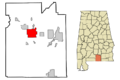 Covington County Alabama Incorporated and Unincorporated areas Andalusia Highlighted