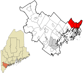 Archivo:Cumberland County Maine incorporated and unincorporated areas Brunswick highlighted