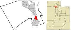 Davis County Utah incorporated and unincorporated areas Centerville highlighted.svg