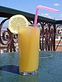 Drink with straw