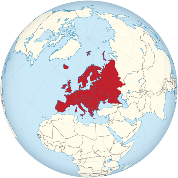 Europe on the globe (red)