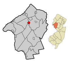 Hunterdon County New Jersey Incorporated and Unincorporated areas Clinton Highlighted.svg