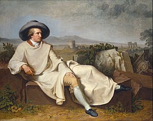 Archivo:Johann Heinrich Wilhelm Tischbein - Goethe in the Roman Campagna - Google Art Project