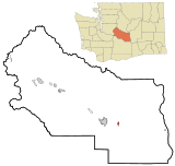 Kittitas County Washington Incorporated and Unincorporated areas Kittitas Highlighted.svg