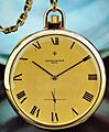 La sobrietà delle linee e delle forme si estende anche ai modelli da tasca, come è riscontrabile in questo Vacheron Constantin risalente ai primi anni Novanta