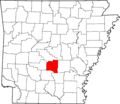 Map of Arkansas highlighting Grant County