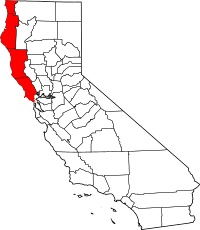 Archivo:Map of California highlighting North Coast region