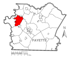 Map of Redstone Township, Fayette County, Pennsylvania Highlighted.png