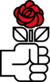 PvdA logo roos in vuist