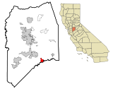 San Joaquin County California Incorporated and Unincorporated areas Ripon Highlighted.svg
