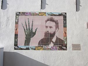 Archivo:Tegeltableau Wilhelm Röntgen Jackie Sleper Schalkwijkstraat Utrecht