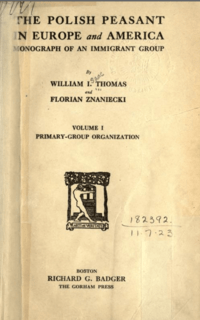 Archivo:Znaniecki 1918 the polish peasant in europe and america cover