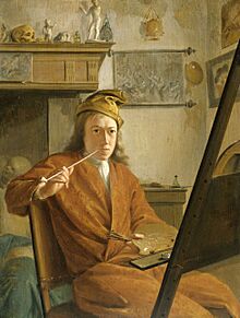 Aert Schouman - Portret van een schilder, misschien de schilder zelf - SK-A-4157 - Rijksmuseum.jpg