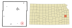 Anderson County Kansas Incorporated and Unincorporated areas Kincaid Highlighted.svg