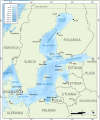 Bathymetric map of the Baltic Sea-es