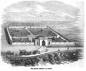 Archivo:British cemetery, Madrid, The Illustrated London News, 14-07-1855