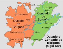 Duché et Comté de Bourgogne au XIVe siecle-es.svg
