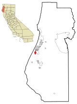Humboldt County California Incorporated and Unincorporated areas Humboldt Hill Highlighted.svg