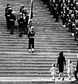 JFK's wife and kids follow his casket up Capitol steps, 1963