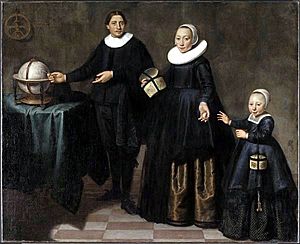 Archivo:Jacob Cuyp - Abel Tasman, his wife and daughter (adjusted)