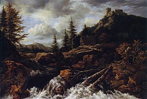 Archivo:Jacob van Ruisdael - Waterfall in a Mountainous Landscape with a Ruined Castle