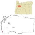 Linn County Oregon Incorporated and Unincorporated areas Harrisburg Highlighted