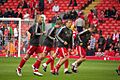 Liverpool players warming up vs Bolton 2011