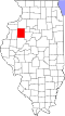 Mapa de Illinois con la ubicación del condado de Knox