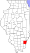 Mapa de Illinois con la ubicación del condado de White