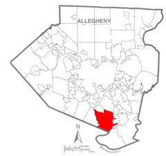 Map of Jefferson Hills, Allegheny County, Pennsylvania Highlighted.png