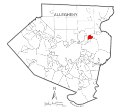 Map of Oakmont, Allegheny County, Pennsylvania Highlighted.png
