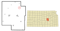 Marion County Kansas Incorporated and Unincorporated areas Lincolnville Highlighted.svg