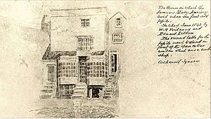 Archivo:Mary Anning's house and shop in Lyme Regis, drawn in 1842
