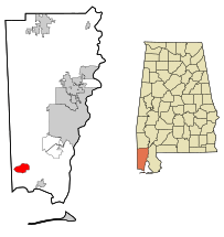 Mobile County Alabama Incorporated and Unincorporated areas Grand Bay Highlighted.svg