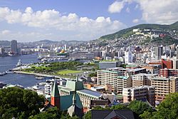 Nagasaki City View from Glover Garden, Nagasaki 2014.jpg