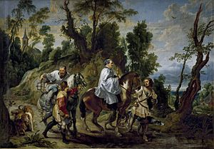 Archivo:Peter Paul Rubens, Jan Wildens - Act of devotion of Rudolf I of Habsburg