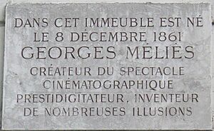 Archivo:Plaque Georges Méliès, 29 boulevard Saint-Martin, Paris 3