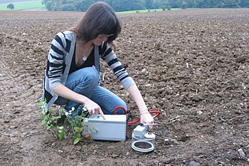 Archivo:SRS1000 being used to measure soil respiration in the field.