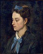 Benet Mercadé - Portrait of Teresita Wearing Blue Bows - Google Art Project