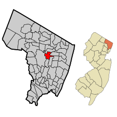 Bergen County New Jersey Incorporated and Unincorporated areas Oradell Highlighted.svg